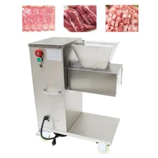 110V Stainless Commercial Electric Meat Slicer w/3.5mm Blade 750W 400Kg/h Output