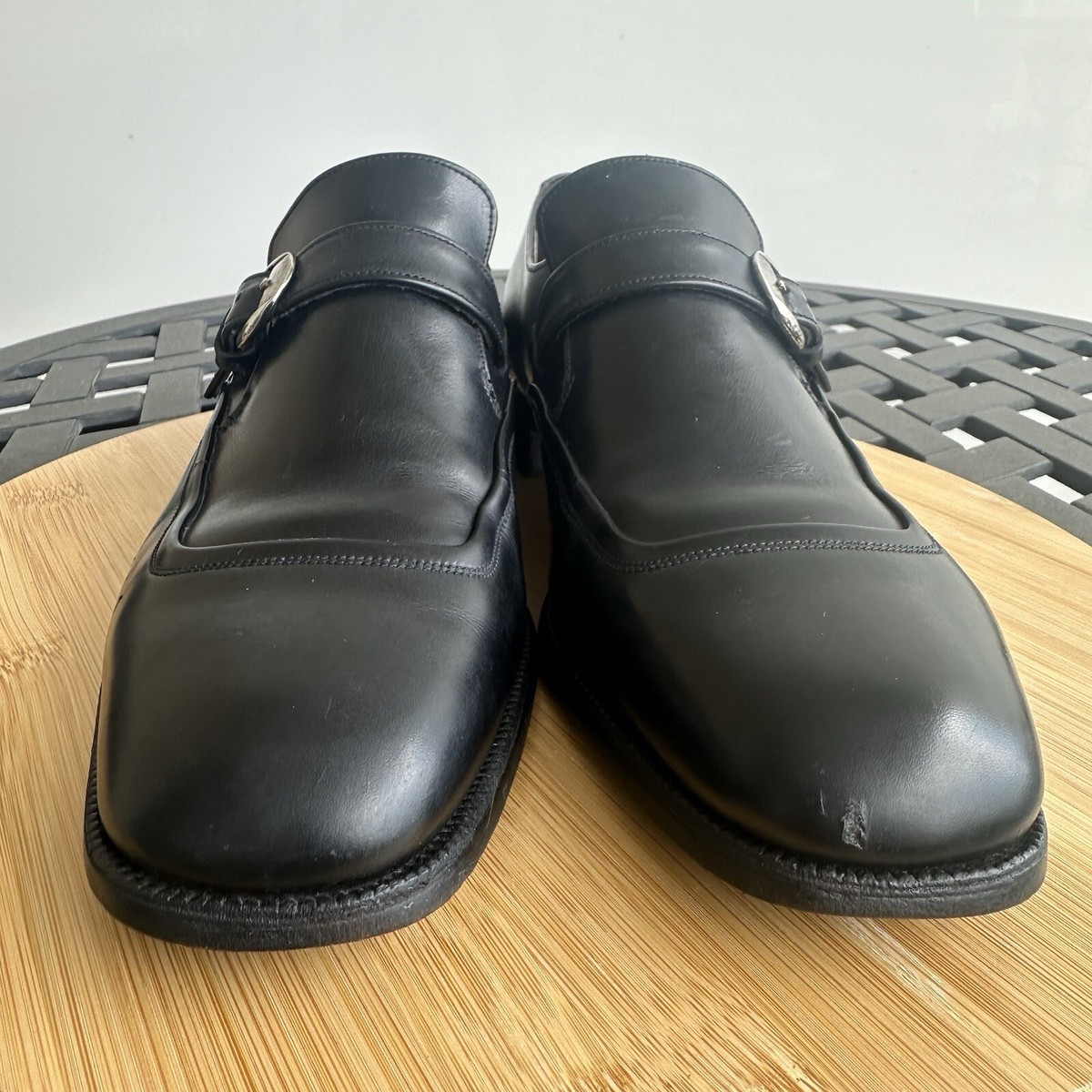 Wing By Bally Of Switzerland Men\'s Terzo Monk Strap Leather Shoes Black Size 8 Wing By Bally Of Switzerland Men main image 2