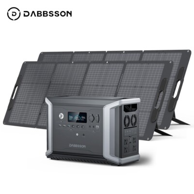 Dabbsson DBS2300PLUS 2330Wh Portable Power Station +2x210W Foldable Solar Panels