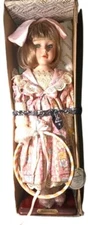 Alberon Collectors Porcelain Doll "Samantha" 16" Hand-Crafted Original Design Wi