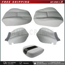 For 07-14 Chevy Tahoe GMC Sierra Driver & Passenger Bottom Top Seat Cover Gray