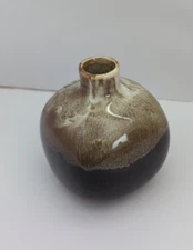 Japanese Folk Art Pottery Kiln Bud Vase Rustic 3.5”