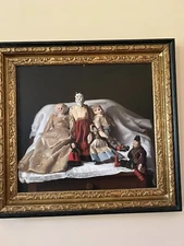 Artist Evan Wilson Original Oil Painting of Porcelain Dolls 1981 Approx 21” X 23