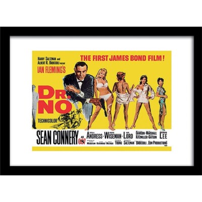 James Bond 007 - Dr. No -  Filmplakat gerahmter Wandkunstdruck 30x40 cm