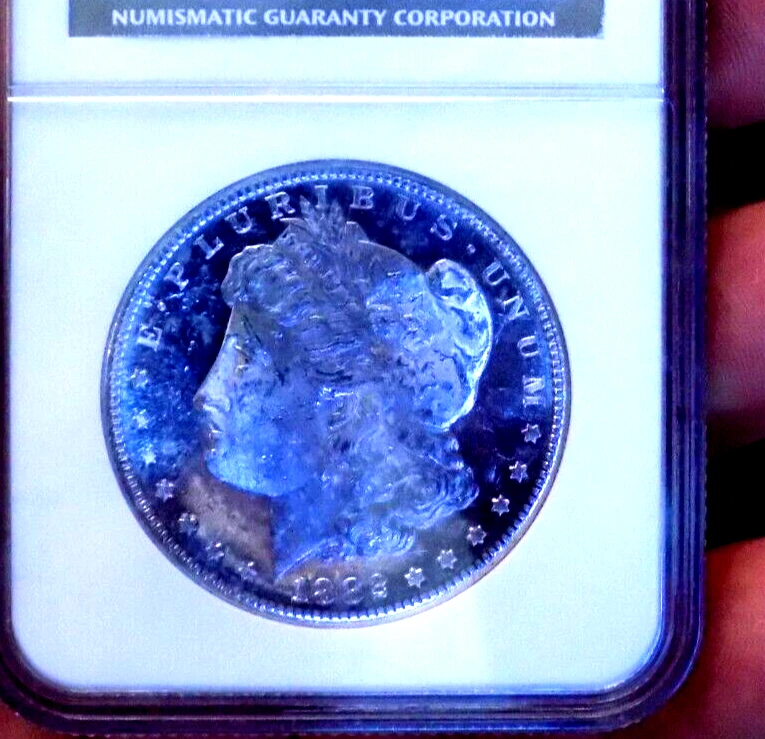 MORGAN SILVER DOLLAR 1882 S NGC MS 62 DMPL BLUE CHROME MONSTER CAMEO SHOCKING! - Image 2 of 4