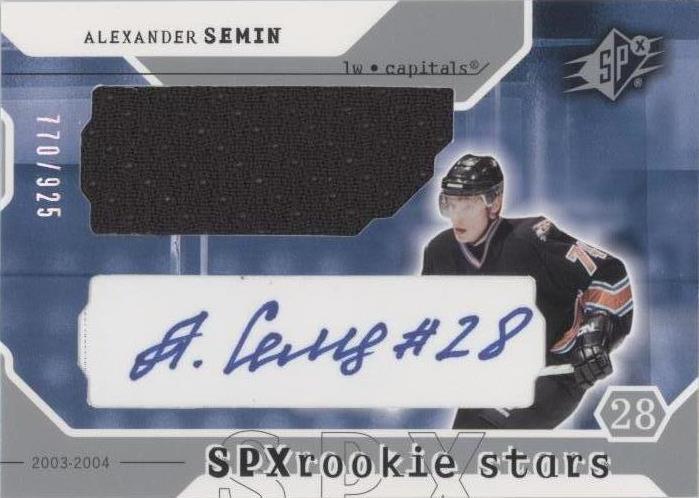 2003-04 SPx - Rookie Stars Alexander Semin #216 /925 (AU, MEM, RC) for ...