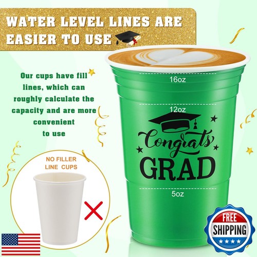 Yinder 48 Pcs Disposable Graduation Party Plastic Cups, 16 oz Graduation Deco - Picture 4 of 5