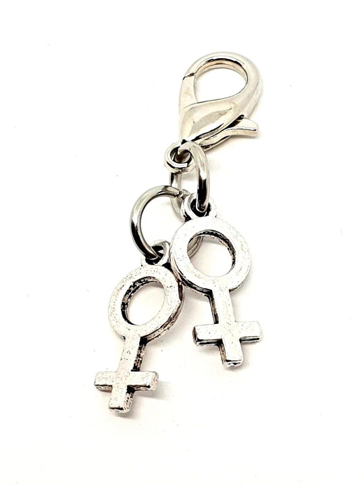 Doppel Venus Anhänger Schlüsselring Lgbt Anschnallen Lesbische Paar Damen Stolz - Bild 3 von 4