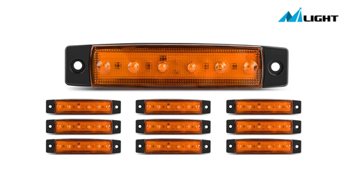 Nilight 10PCs 3.8" Amber 6 LED Indicator Rear Side Light Truck Trailer RV Marker - Video 1 of 1