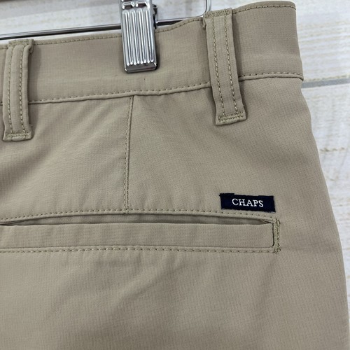 Chaps Shorts Mens Size 32 Tan Chino Zipper Pockets Stretch Lightweight - Picture 6 of 8
