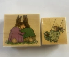 Lot Holly Pond Hill Uptown Rubber Stamp True Love Bunny on Swing Susan Wheeler