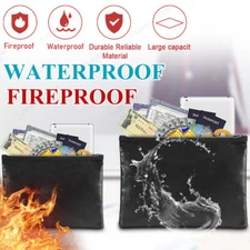 2000℉ Fireproof Money Bag Waterproof Safe Cash Box Document Envelope File Pouch