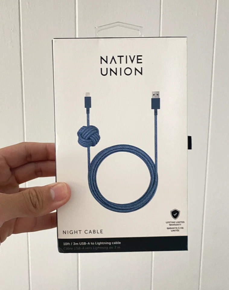 Native Union Night Cable USB-A Cable 10ft Indigo Blue for iPhone iPad Reinforced - Image 2 of 4
