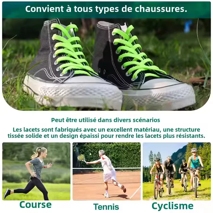Lacets Plats Baskets Premium Colorés Pour Chaussures Sport Cordon Adulte 180cm - Photo 2/4