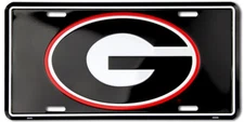 GEORGIA BULLDOGS CAR TRUCK TAG LICENSE PLATE BLACK G BULLDOGS SIGN UNIVERSITY