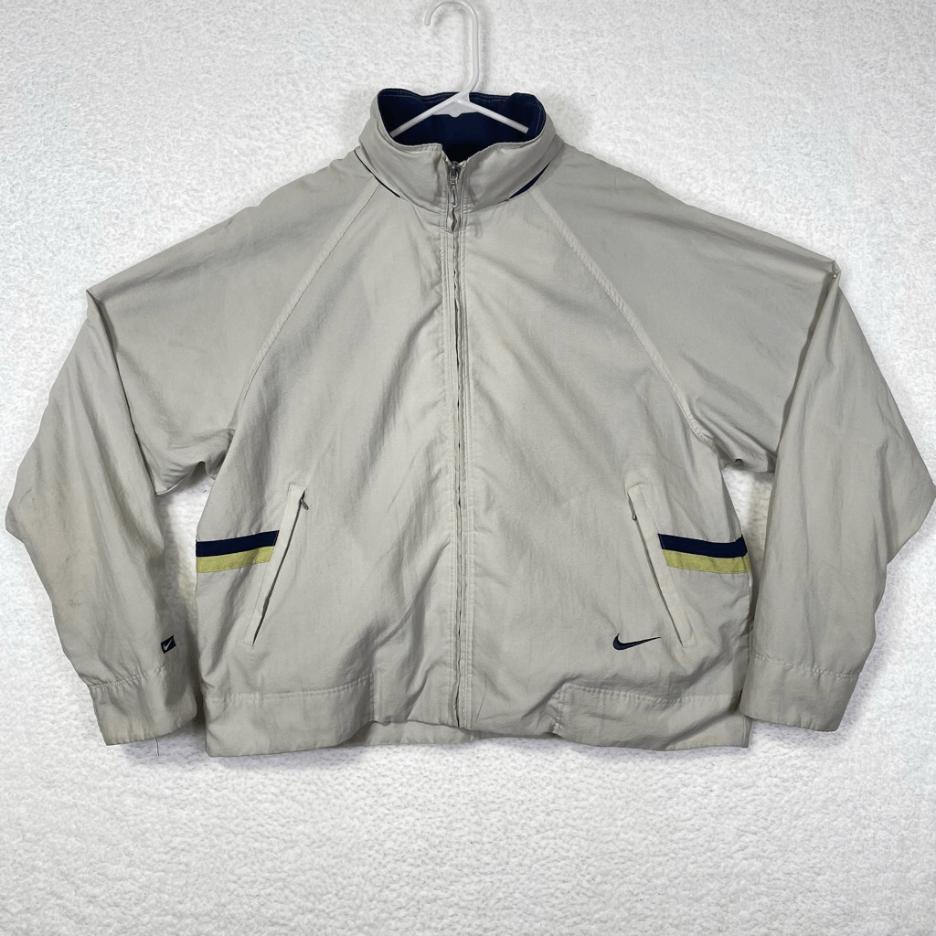 Nike F8 FGE Vintage Women's 90's Full Zip Track Hooded Windrunner Jacket Tan XL Nike F8 FGE Vintage Women's 90's Full Zip Track Hooded Windrunner Jacket Tan XL