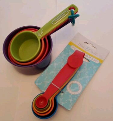Farberware Professional Plastic Measuring Cups Set of 4 & 5 Blank & Croft Spoons