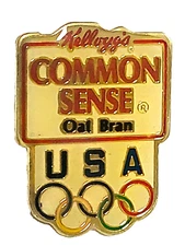 Olympics 1992 USA Sponsor Kellogg's COMMON SENSE Oat BranCereal Lapel Pin