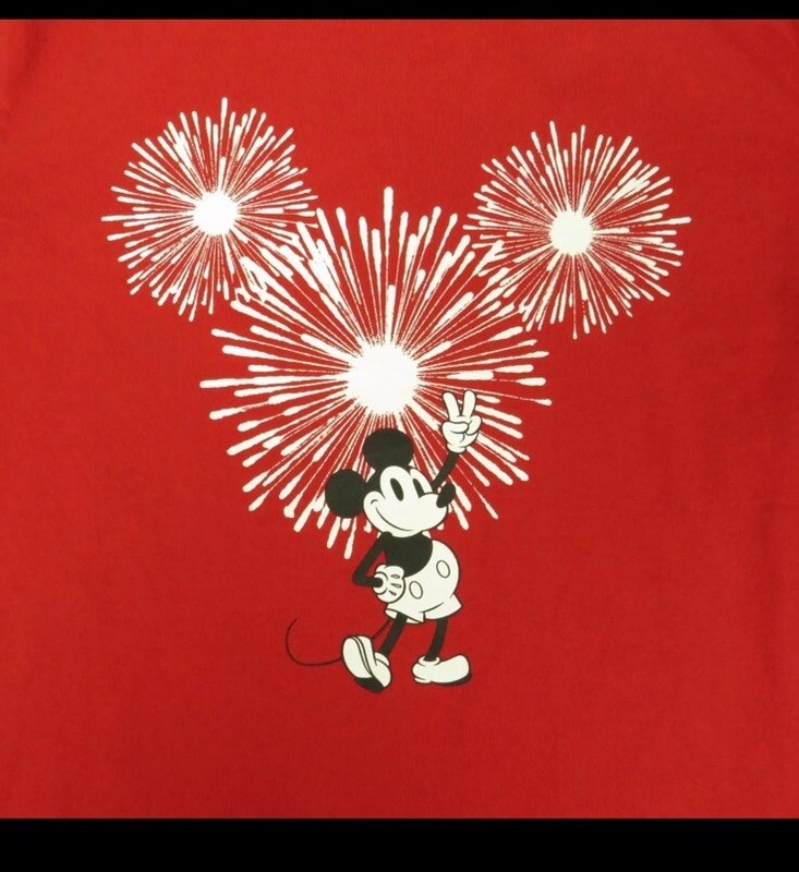 Disney AE Shirt Womens Small Red Mickey Mouse Short Sleeve Crew Neck 100% Cotton