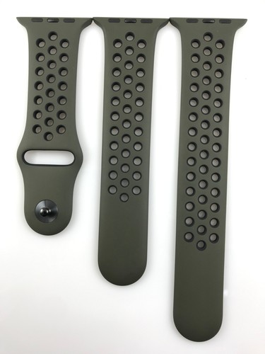 Original Apple Watch 42MM 44MM 45MM 46MM Nike bracelet sport cargo kaki/noir bracelet - Photo 10 sur 18