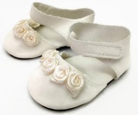 Ivory Ankle Strap Shoes W/rosettes Made For 18 Inch American Girl Doll Clothes Ivory Ankle Strap Shoes W/rosettes Made For 18 Inch American Girl Doll Clothes