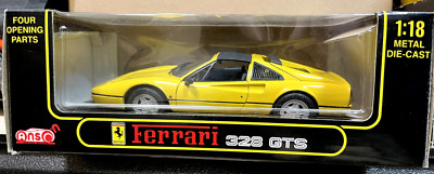 Ferrari 328 GTS　 1/18 　【ANSON】 FERRARI 328 GTS YELLOW by ANSON OLD RELEASE 1:18 BRAND NEW IN BOX