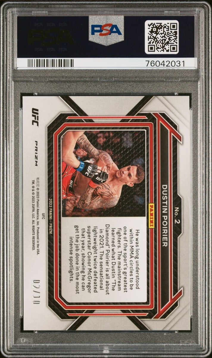Dustin Poirier 2023 Panini Prizm UFC #2 Gold Prizms /10 w