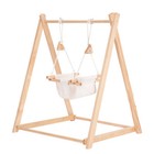 Baby Swing Set with Folding Wooden Frame Stand Indoor Outdoor Toddler Kids Swing