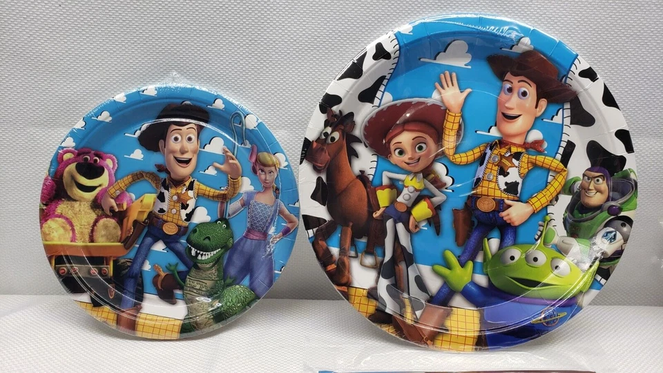 Toy Story Película Tema Cumpleaños Fiesta Suministros 9" y 7" Platos Servilletas Mantel Foto 3 de 4