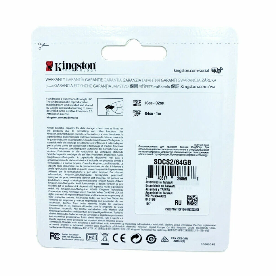 Kingston Micro SD 64G 100MB/s Canvas Select Plus Free Shipping - Image 2 of 2