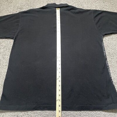Vintage Avirex Dragon Print Polo Shirt Men XL Black Y2K