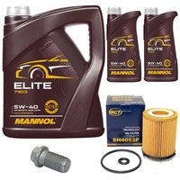 MotoröL Set Mannol Elite 5W40 7 Liter + ÖLfilter + Schraube FüR Mercedes W205