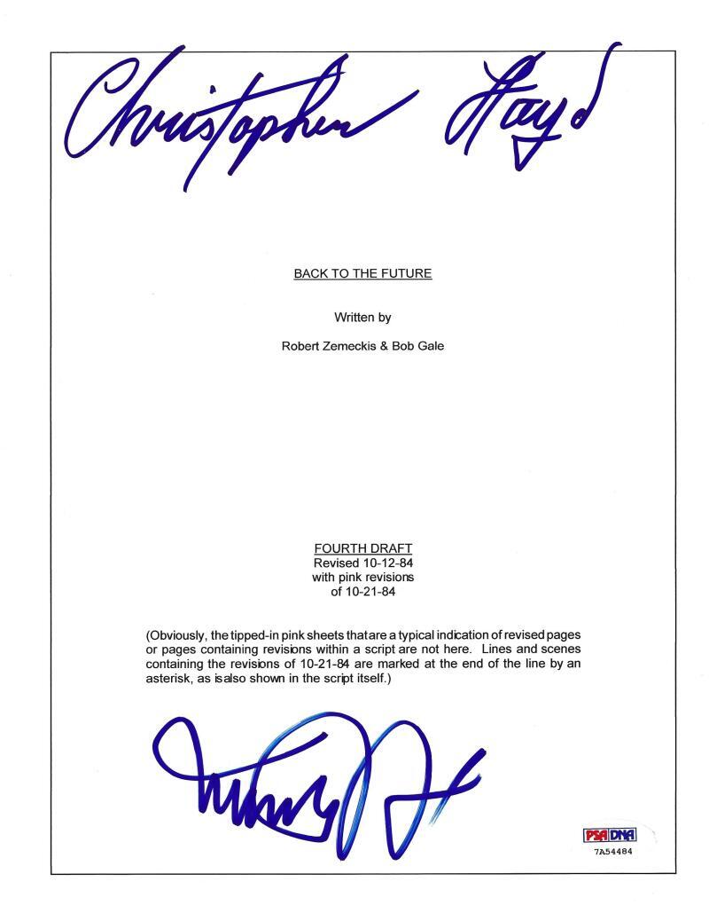 MICHAEL J FOX CHRISTOPHER LLOYD SIGNED BACK TO THE FUTURE SCRIPT