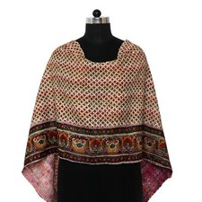 Vintage Kantha Scarf Silk Sari Stole Women Shawl Hand Stitch Embroidered