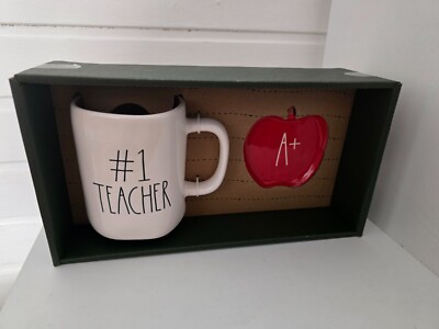 Rae Dunn Tasse Becher Set, #1 Teacher Lehrer weiß Geschenkset