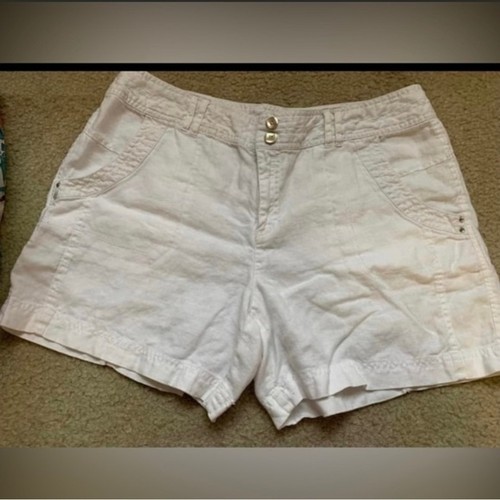 INC International Concepts-White Linen Shorts-Women’s Size 14
