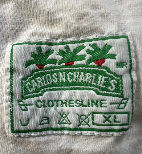 Carlos’ N Charlies Vintage Men's White Tank Ixtapa, Mexico Size XL Frogs Beer - Picture 7 of 8