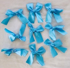 Satin Baby Blue 3" Bows w/ Twist Ties-Package of 9-Brand New-Kids/Gifts/Pets