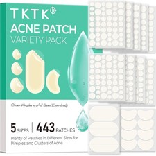 TKTK 443 Count Pimple Patches for Face, Hydrocolloid Acne Patch Bulk, Acne Stick