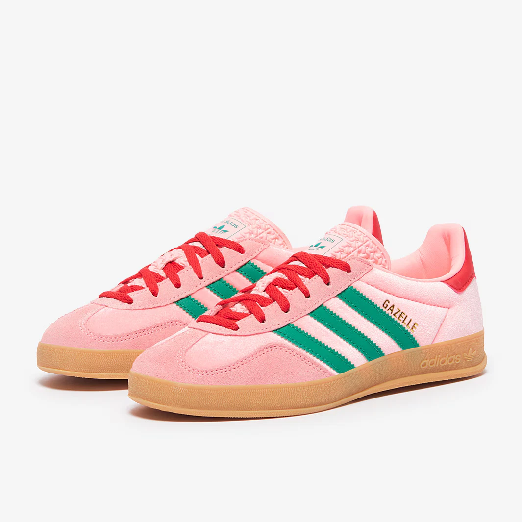 adidas Originals Gazelle Trainers - All Sizes Available - Pink/Green/Gum JI2713