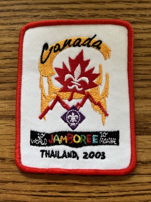 2003 Canada Contingent Delegate Red Brd Badge Thailand 20th World Scout Jamboree