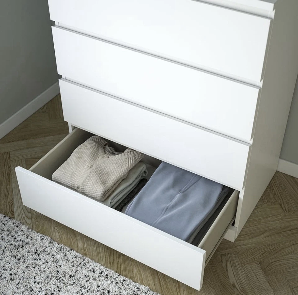 宜家4抽屉梳妆台-白色卧室和壁橱收纳盒 — 第 3/3 张图片