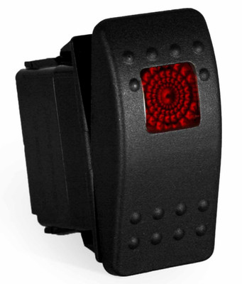 Carling Rocker Switch - Illuminated Red - V1D1, SPST, 3 Terminals, Sealed, Water