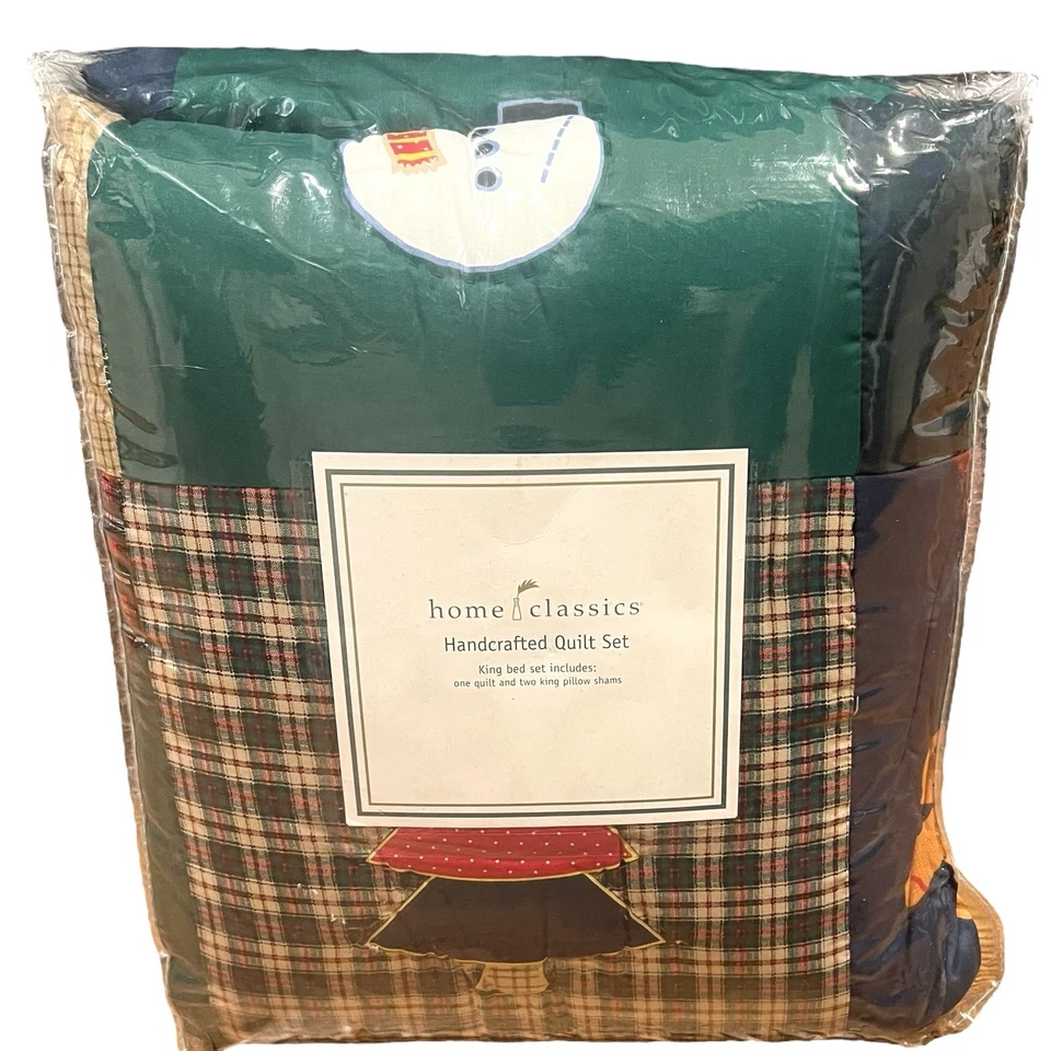 NEW Home Classics King Size WINTER STORY Quilt & Shams Christmas Snowman Holiday - Image 2 of 4