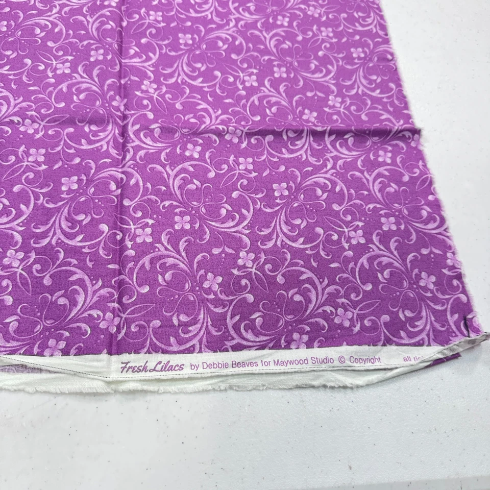 Maywood Studio Lilas Frescas Acolchado Tela Floral Púrpura Algodón 42x18 Foto 4 de 4