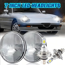 Pair 7" Inch Round LED Headlights Halo For Alfa Romeo Spider 1988-1994 Plymouth