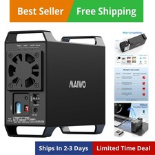 Dual Bay Raid Enclosure for 3.5" SATA HDD,2 Bay Hard Drive Enclosure with Coo...