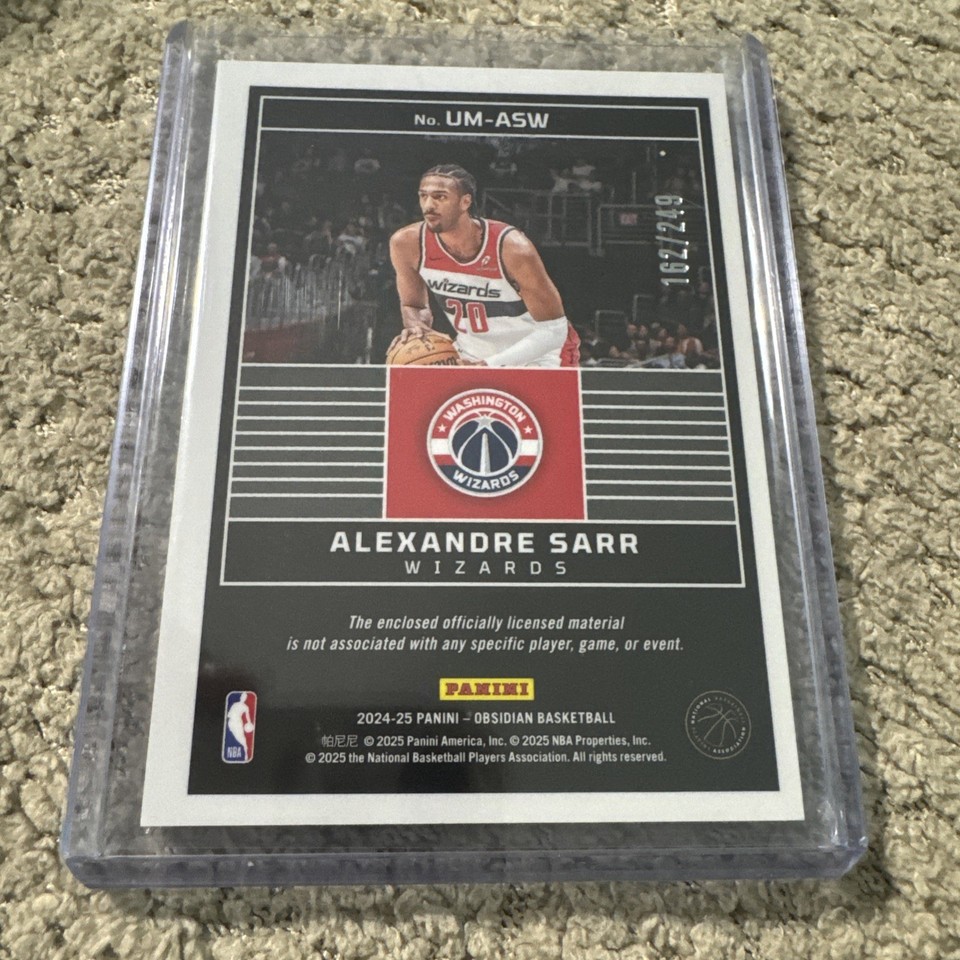 Alexandre Sarr 2024-25 Panini Obsidian Unbreakable Materials /249 RC # ...