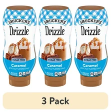 (3 pack)  Dizzle Sugar Free Caramel Artificially Flavored Syrup, 19.25 Oz.  