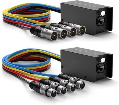 Y.D.F 4 Channel 3-Pin XLR Snake Multi Network Receiver to Single Ethercon Cab...